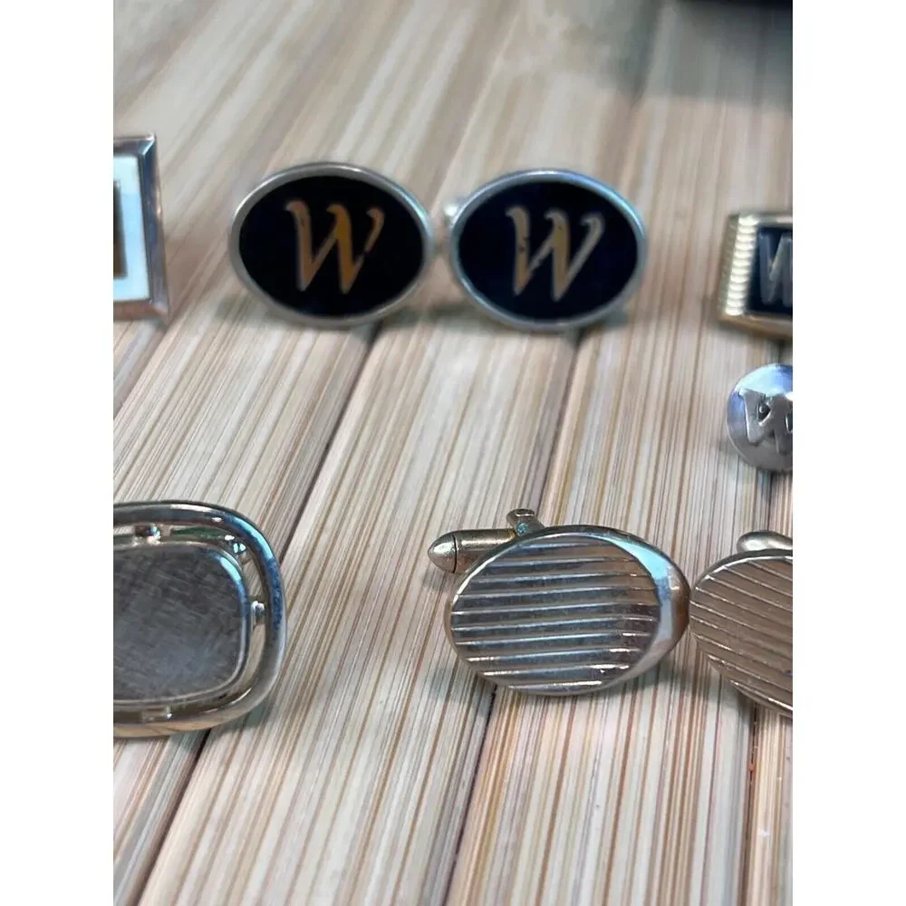 Vintage Cufflinks 7 Sets Swank Mens Jewelry Box Cuff Links Midcentury Retro